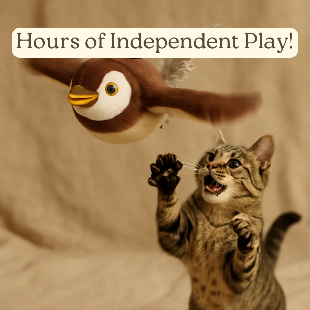 Interactive Simulated Bird Toy for Cats & Dogs – Rechargeable Plush Toy that Chirps and Moves with Touch