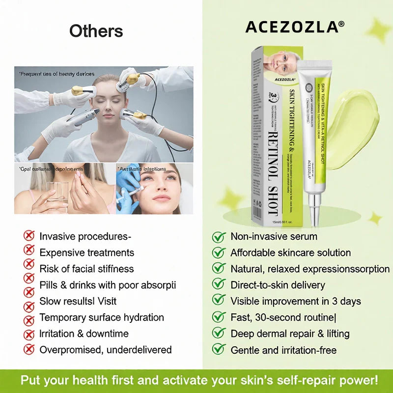 🧠👨‍⚕️Made and shipped from the USA 💫ACEZOZLA® Skin Tightening & Vita-A Retinol Retinol shot Anti-Wrinkle Firming Tightening cream - Last Day Promotion 70% OFF