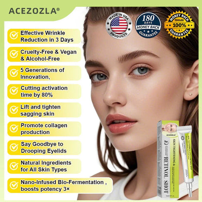 🧠👨‍⚕️Made and shipped from the USA 💫ACEZOZLA® Skin Tightening & Vita-A Retinol Retinol shot Anti-Wrinkle Firming Tightening cream - Last Day Promotion 70% OFF