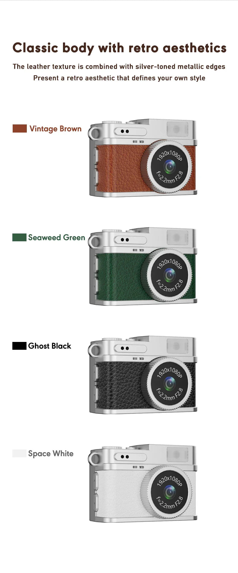 Retro Mini Digital Camera – HD Video, Pocket Size