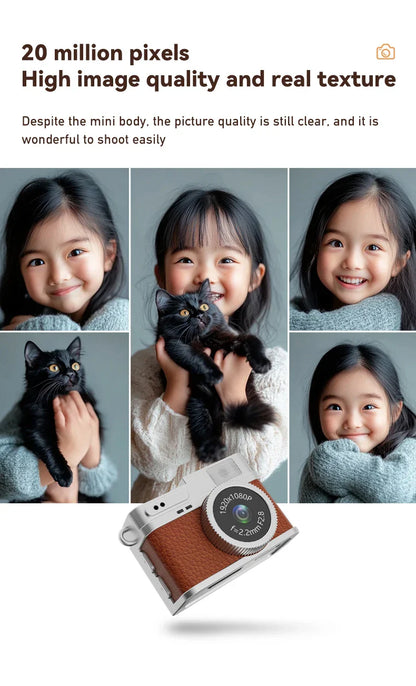 Retro Mini Digital Camera – HD Video, Pocket Size