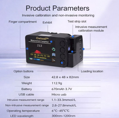 Advanced Non-Invasive Glucose Monitor 📊 Instant Blood Sugar Readings Without Finger Pricks 🩸❌